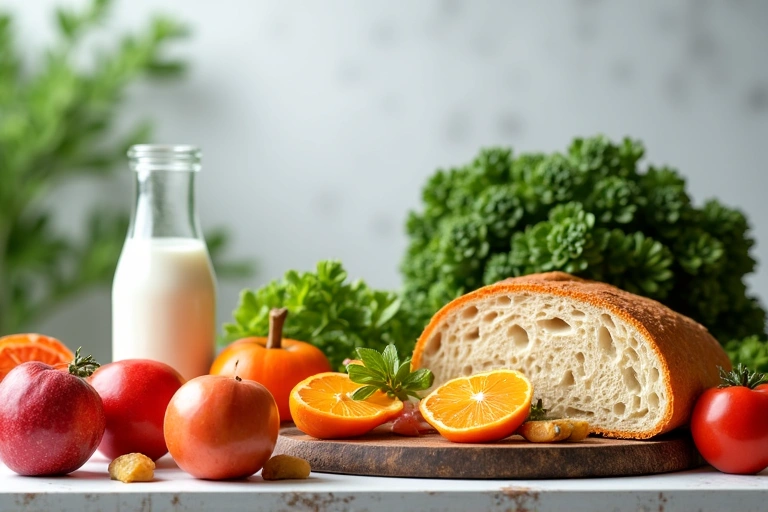 Variedad de alimentos saludables aptos para diferentes dietas restrictivas